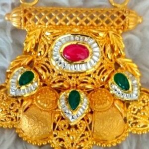 gold M.S.pandal green and red stone