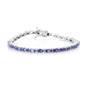 Premium AA Tanzanite Platinum Over Sterling Silver Bracelet