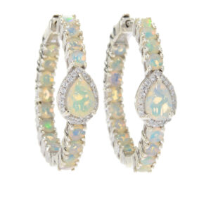 Inner-Outer Hoop Earring in Multi Stone