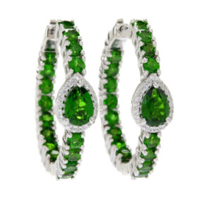 Inner-Outer Hoop Earring in Multi Stone