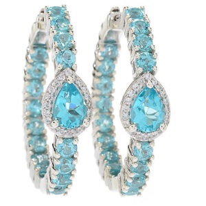 Inner-Outer Hoop Earring in Multi Stone