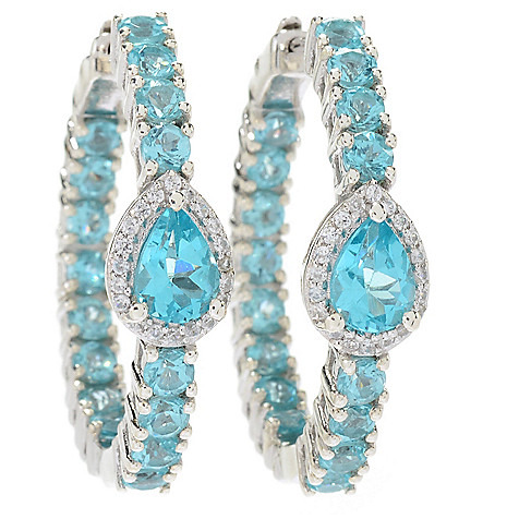 Inner-Outer Hoop Earring in Multi Stone - Image 2
