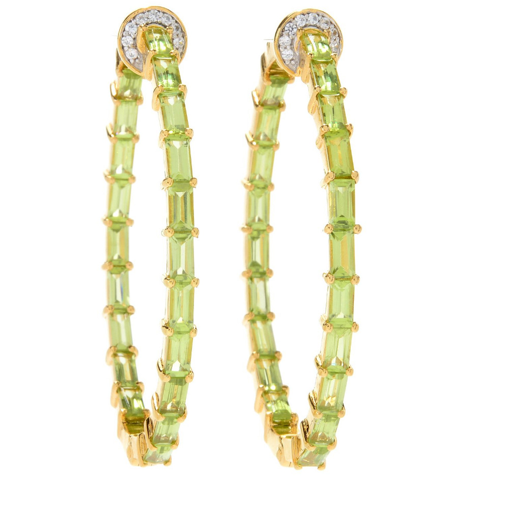 Rare Baguette Shape Amethyst Hoop Earring - Image 4