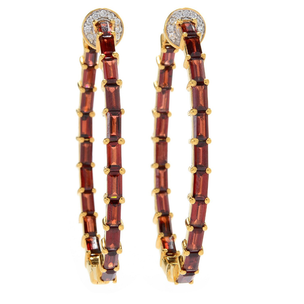 Rare Baguette Shape Amethyst Hoop Earring - Image 2