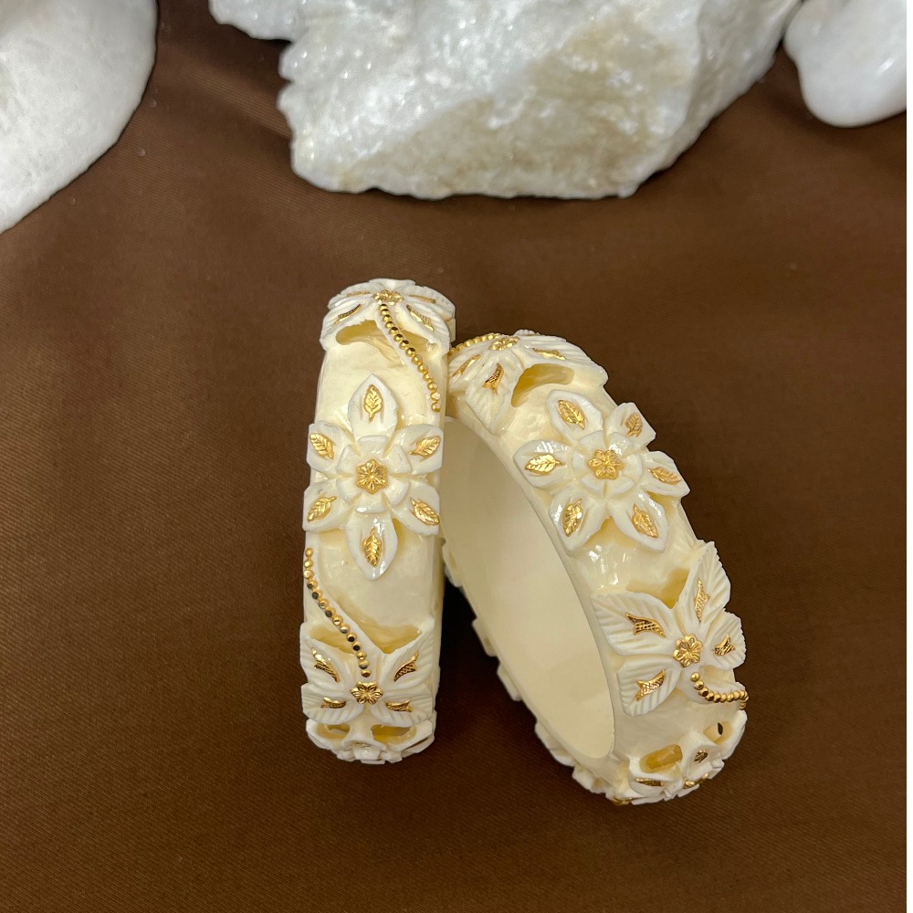 Gold Gorgeous Design White Chudi