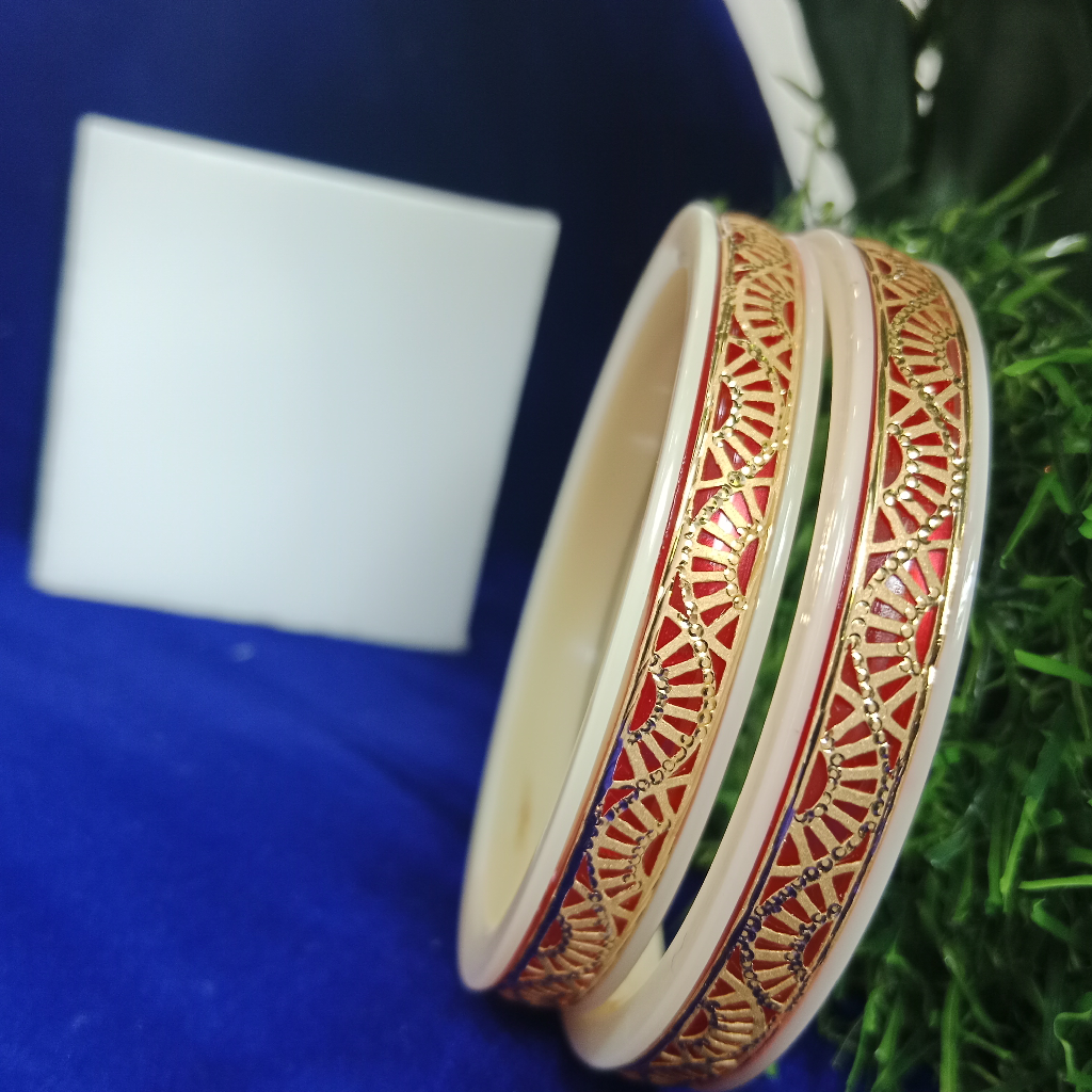2pis fancy 916 gold plastic chudi