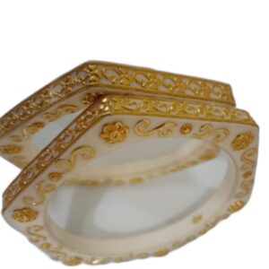 Gold Art Work square shape bangles