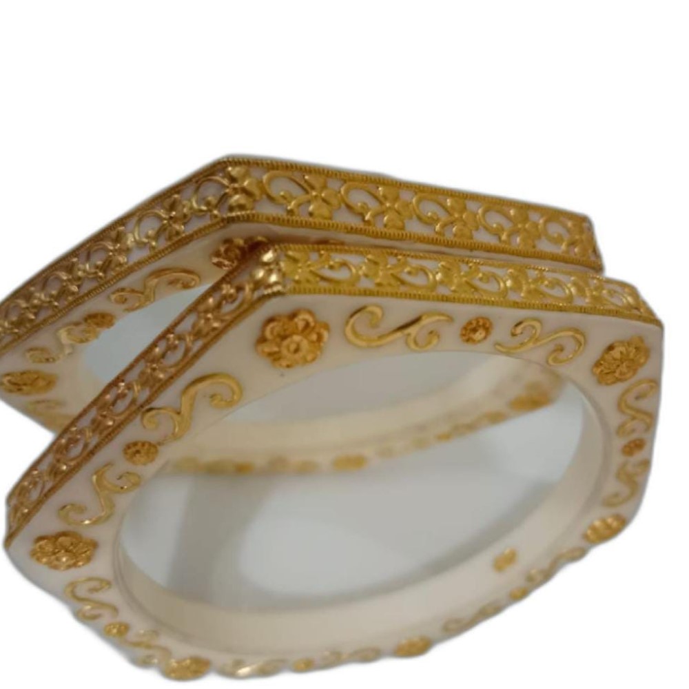 Gold Art Work square shape bangles