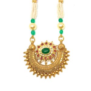 916 Gold Antique Bridal Pendant Set LJ-8