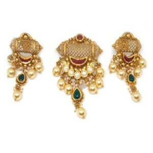22KT Gold Antique Pendant Set - LJ-7