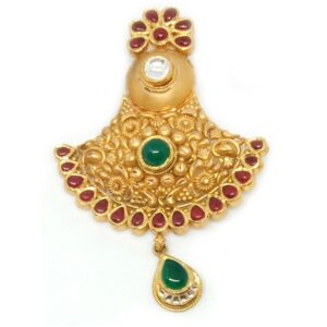 22KT Gold Antique Bridal Pendant Set - LJ-6