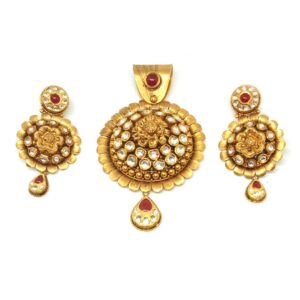22KT Antique Gold Pendant Set - LJ-4