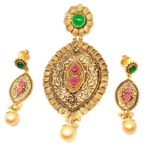916 Gold Antique Pendant Set - LJ-2
