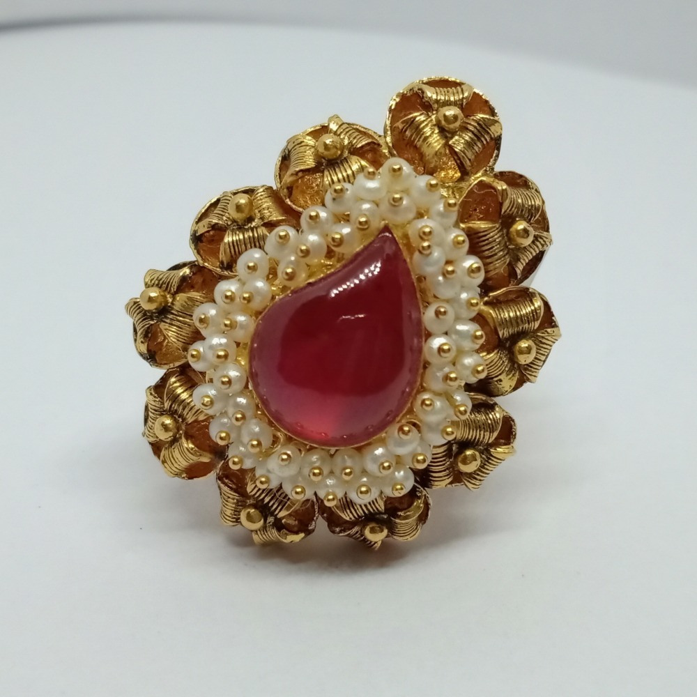 916 Gold Traditional Ladies Ring LJ-5 - Image 3