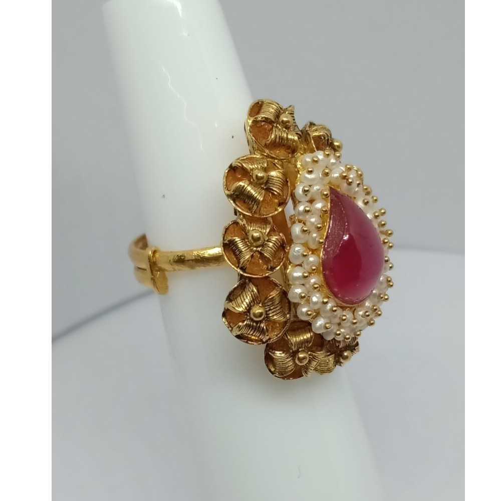 916 Gold Traditional Ladies Ring LJ-5 - Image 2