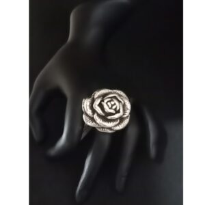 925 Antique Rose Silver Ring LJS 002