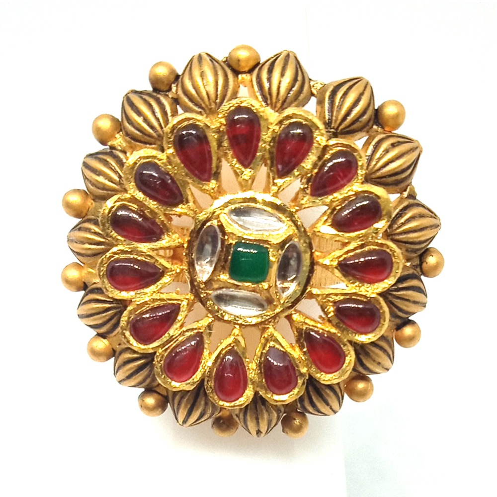 22KT Gold Traditional Flower Design Ring LJ-1