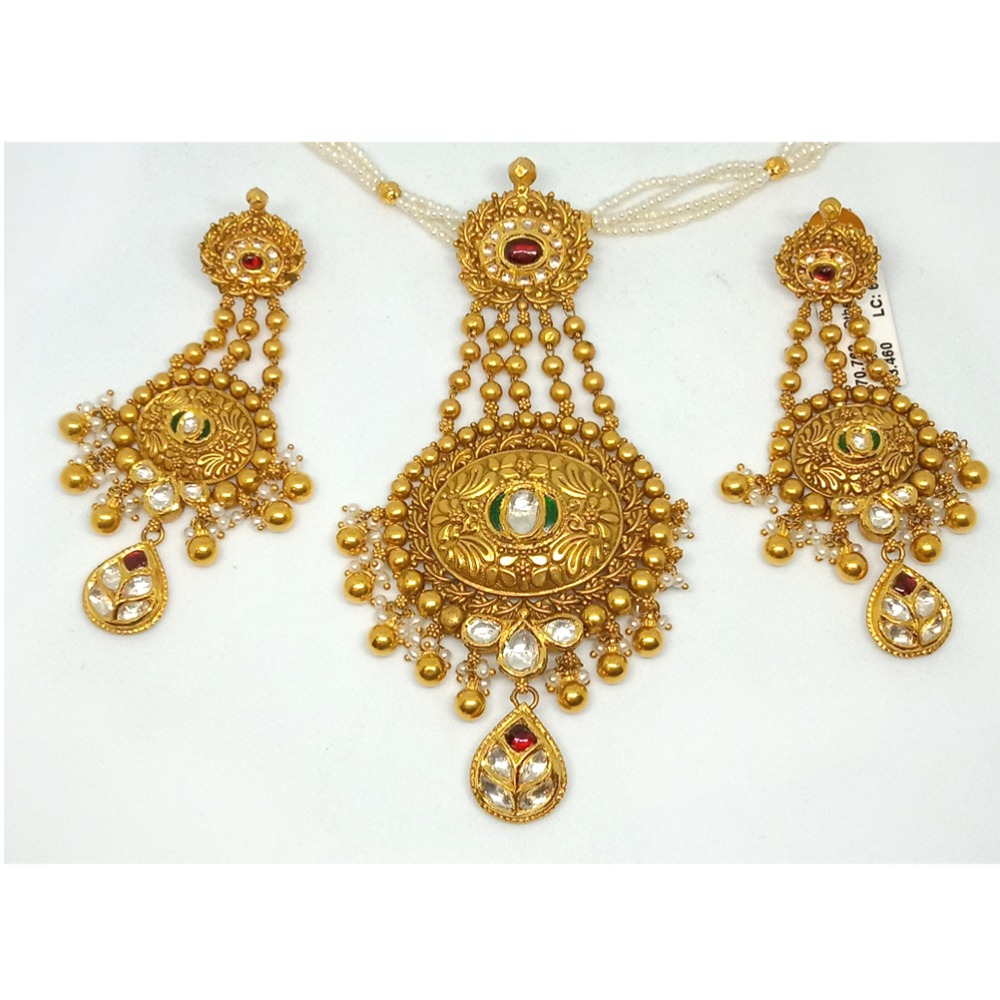916 Gold Antique Designer Pendant Set LJ-10