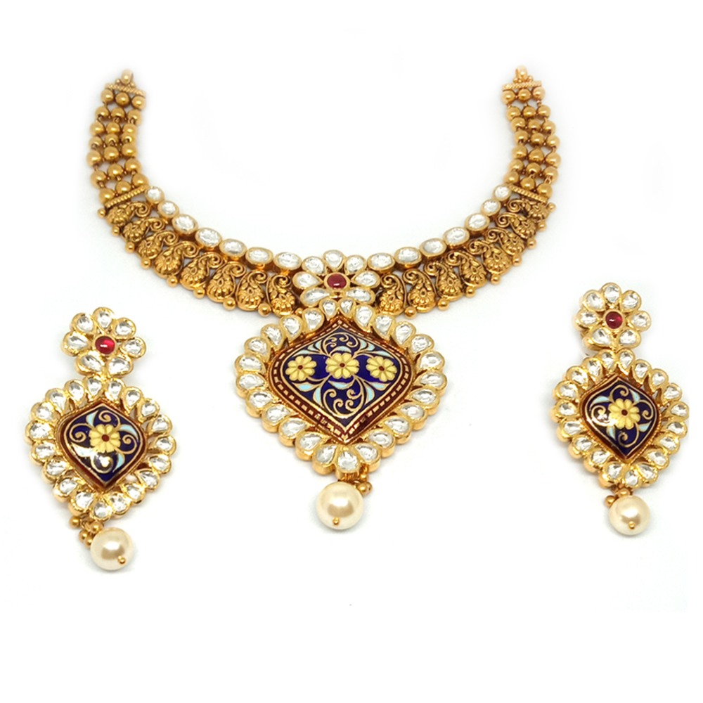 916 Antique Colorful Necklace Set - LJ-2
