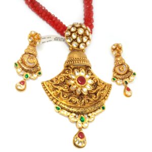 22KT Gold Bridal Antique Pendant Set LJ-11