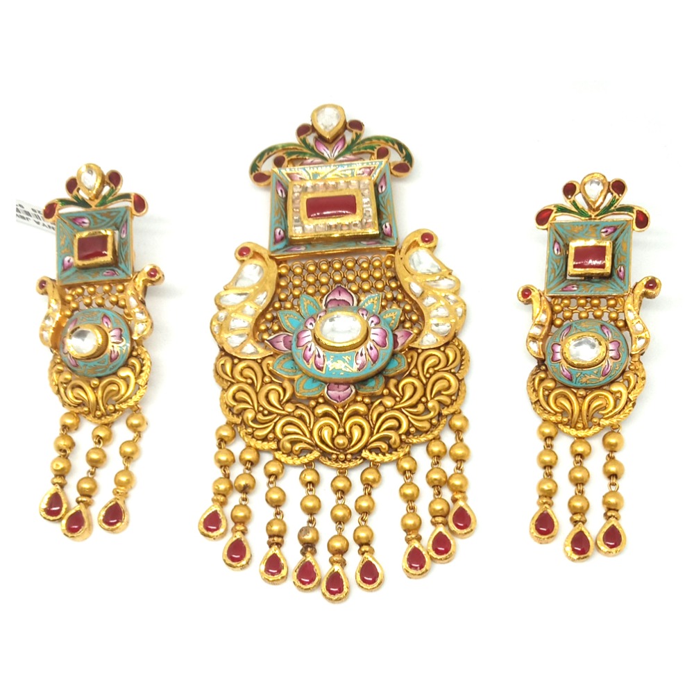 916 Traditional Gold Pendant Set - LJ-1