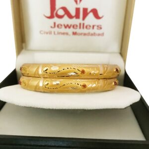 18 Kt Yellow Gold Traditional Handmade Slip-On Bracelet Bangles 20 Gm