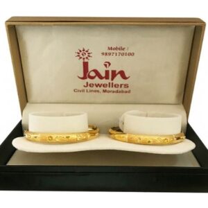 18 Kt Yellow Gold Handmade Slip-On Bracelet Bangles 20 Gms (2 Pieces)