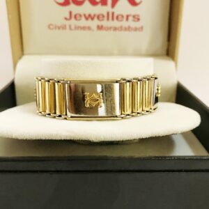18 Kt Real Solid Yellow Gold Men's Bracelet 40 Grams Wide 16 MM