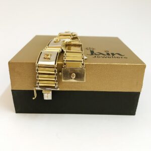 18 Kt Real Solid Yellow Gold Men's Bracelet 40 Grams Wide 16 MM