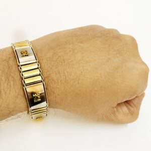18 Kt Real Solid Yellow Gold Men's Bracelet 40 Grams Wide 16 MM