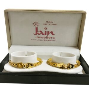 18 Kt Yellow Gold Traditional Handmade Slip-On Bracelet Bangles 18 Gm