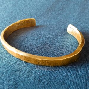 18 kt Hallmark Stamped Yellow Gold Rugged Uneven Cuff Men's Bracelet