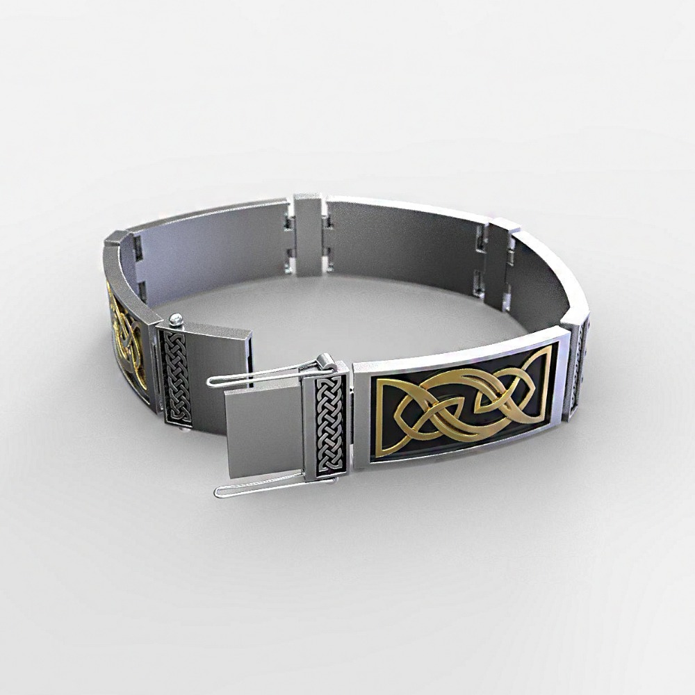 14 Kt Hallmark White & Yellow Gold Men's Bracelet Width 13 MM 40 Gram - Image 2