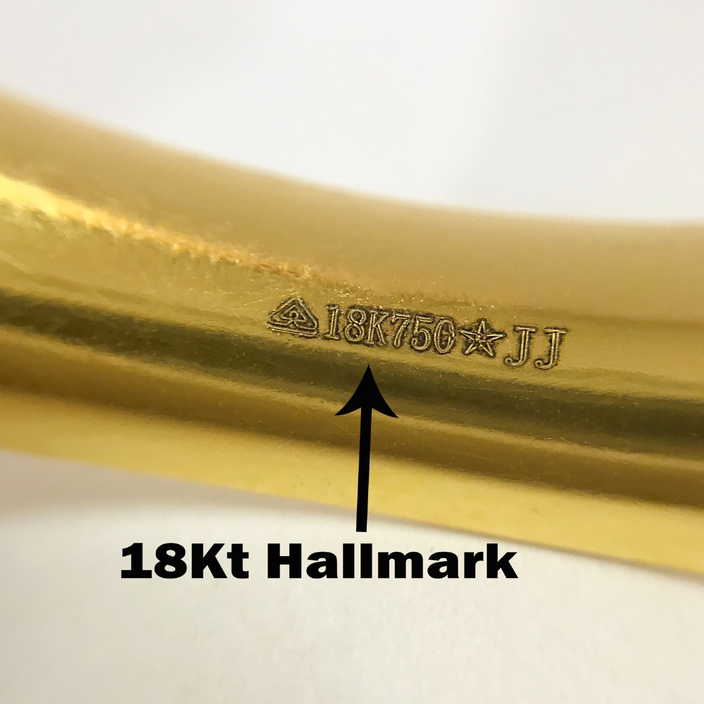 18 Kt Hallmark Stamped Yellow Gold Wide Open Men's Cuff Bracelet - Image 5