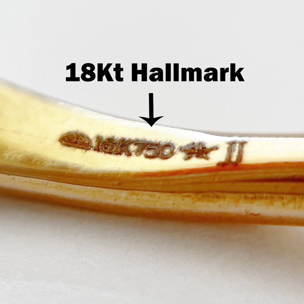 18 K Hallmark Stamped Yellow Gold Hammered Tribal Men's Cuff Bracelet - Image 5