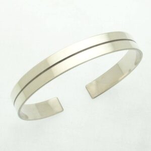 18 Kt Hallmark Stamped White Gold Statement Men's Cuff Bracelet 20 Gm