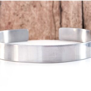 18 Kt Hallmark Stamped White Gold Minimalist Men's Cuff Bracelet 20 g