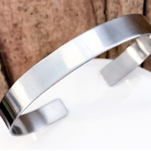 18 Kt Hallmark Stamped White Gold Minimalist Men's Cuff Bracelet 20 g