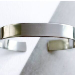 18 Kt Hallmark Stamped White Gold Minimalist Men's Cuff Bracelet 20 g