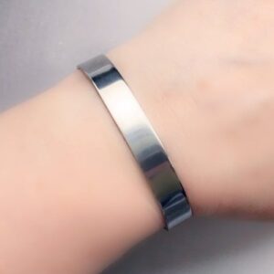 18 Kt Hallmark Stamped White Gold Minimalist Men's Cuff Bracelet 20 g