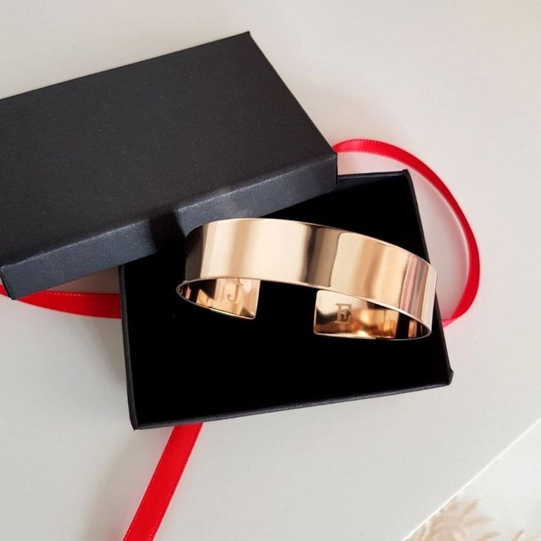 18 Kt Hallmark Stamped Yellow Gold Line Men's Cuff Bracelet 25 Grams - Image 5