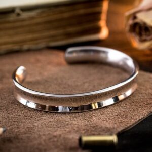 18 Kt Hallmark Stamped White Gold Minimalistic Men's Cuff Bracelet