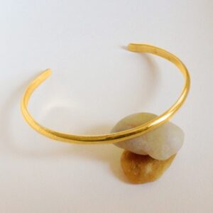 18 Kt Hallmark Stamped Yellow Gold Men's Half Round Cuff Bracelet 10g