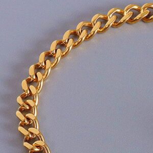 18Kt Yellow Gold Serpent Snake Head Curb Cuban Chain Bracelet 5 MM