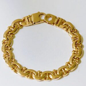 18Kt Yellow Gold Men'S Mariner Curb Link Bracelet Bangle 60 Gms 10 MM