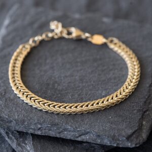 22 Kt Yellow Gold Link Chain Handmade Men's Bracelet 20 Gms