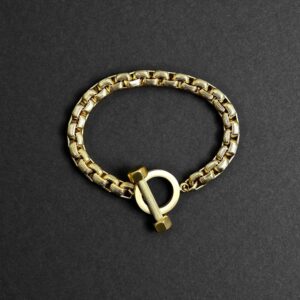 22 Kt Yellow Gold Link Chain Handmade Men's Bracelet 40 Gms