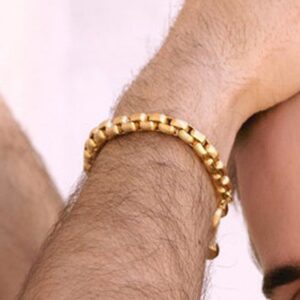 22 Kt Yellow Gold Link Chain Handmade Men's Bracelet 40 Gms