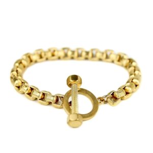 22 Kt Yellow Gold Link Chain Handmade Men's Bracelet 40 Gms