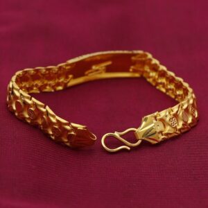 22 Kt Yellow Gold Link Chain Handmade Men's Bracelet 40 Gms